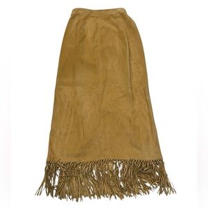 DOUBLE D RANCH Fringe Suede Leather Fringe Wrap Skirt Size S